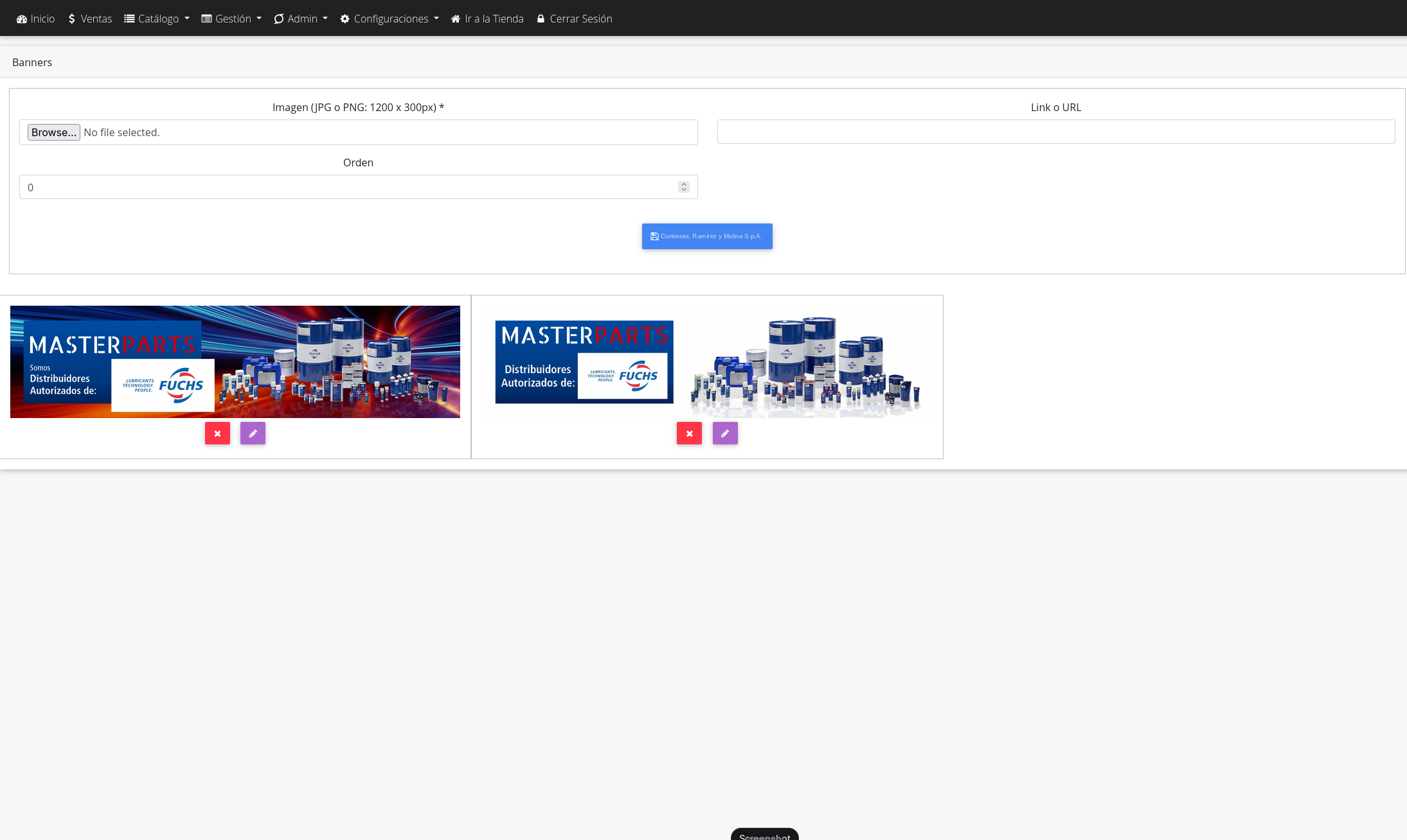 Banners de la tienda